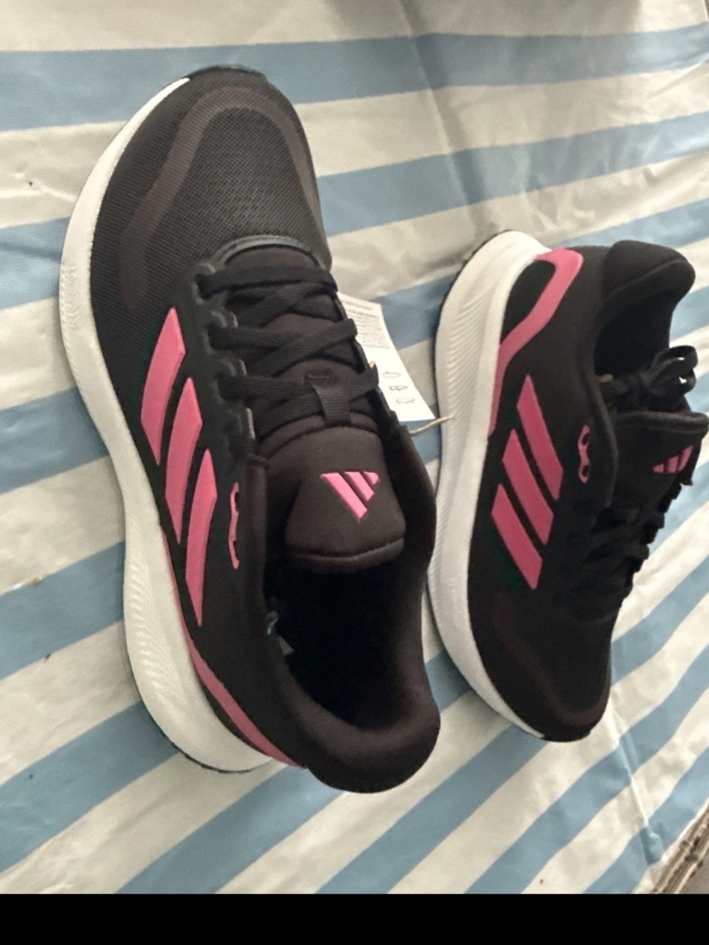 Adidas Runfalcon 5 W Black Pink Running Shoes Womens Size 5.5 JR3093